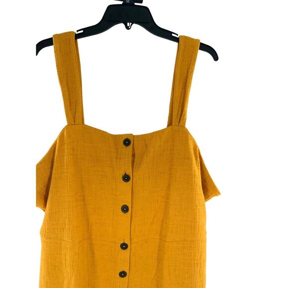 Madewell Dress Women's Plus Size 3XL Button-Front Tank Knee Length Mustard NEW - Picture 6 of 10